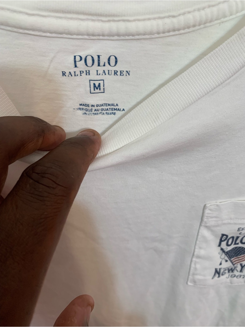 Ralph Lauren White Short Sleeve Pocket Tee